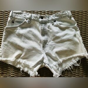 Levi's Light Gray Denim Cutoff Shorts